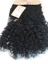 Ídolo de moda Afro Pelo Rizado mechones 6 unids/pack 14-18 pulgadas 200g Ombre de pelo sintético mechones Un paquete puede cabeza completa