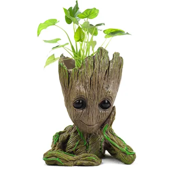 

Baby Groot Pen Holder Flower Pot Garden Planter Figurines Cute Tree Man Flowerpot Toy Office Desktop Organizer Home Decoration