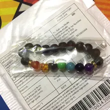 Pulsera elástica de lapislázuli Natural para hombres, brazalete de piedra de 7 Chakras, abalorio de equilibrio para Yoga, pulsera de oración de Buda, envío directo