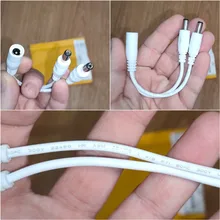 Tira de luces LED RGBW, 5,5x2,1mm, Cable bifurcador de corriente de 1 a 2 vías, conector hembra a 2 macho, Cable divisor para cámara CCTV