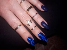 Anillo de boda con ondas y relámpago para mujer, conjunto de anillos de oro, joyería a la moda, venta al por mayor