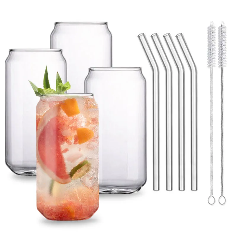 Creative Glass Cup Coffee Mug Milk Tea Cans Beer Cocktail Cold Drink Juice High Borosilicate Lover Gift Bar Accessories |