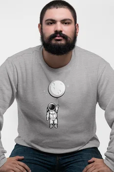 

Angemiel Wear Balloon Bear Holding Astronot Gray Men 'S Sweatshirt