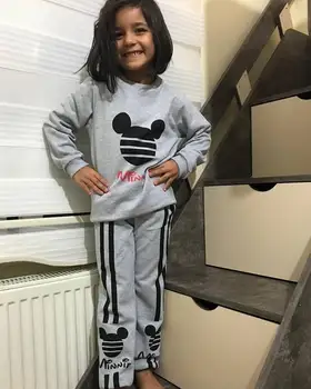 

Gray Minnie Thick Fleece Winter 2 li Pajamas Suit