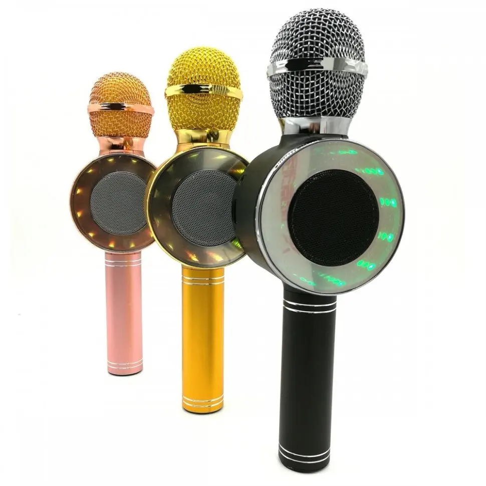 WS-668 Беспроводной микрофон караоке(USB, microSD, AUX, Bluetooth