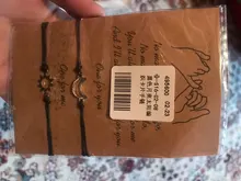 Conjunto de 2 uds. De pulseras trenzadas hechas a mano para mujer, de cuerda de hilo negro, abalorios bohemios para sol y luna, brazaletes para parejas