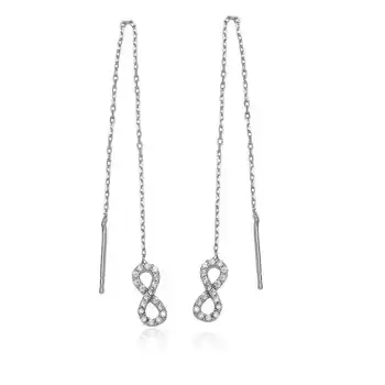 

Merve Silver Silver Chain Infinity Earrings