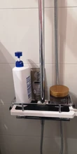 Estante de almacenamiento de baño, Estante de ducha, Estante de bandeja de champú, Perforación libre de una sola capa, Estante de almacenamiento de barra de cabezal de ducha de elevación de baño, Estante De Baño