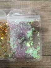Letras holográficas de resina epoxi con purpurina gruesa, letras gruesas, lentejuelas mezcladas, alfabeto, 5 colores, 2g por