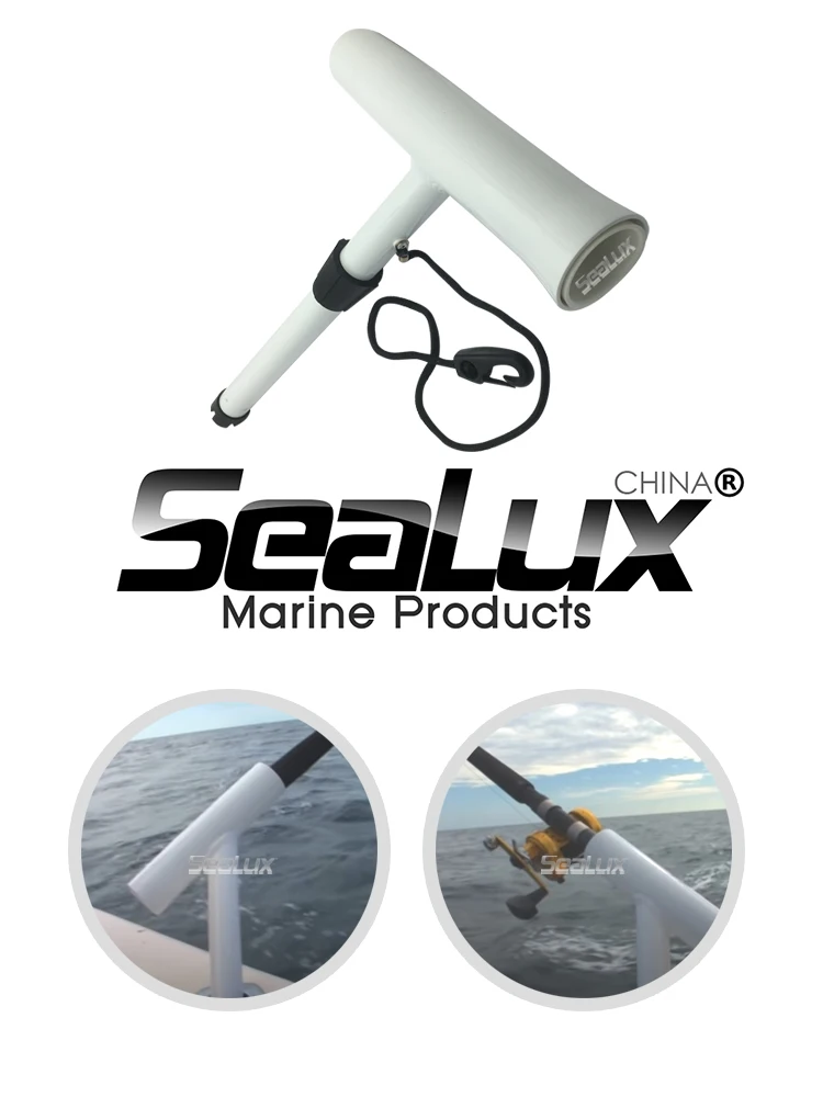 Sealux Aluminium-Ausleger-Rutenhalter, Farbe Weiß, Sport-Look für Fischerboot, Yacht – Detail 1