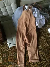 Mono de lino y algodón de talla grande para mujer, peto holgado con nudo para mujer, monos bombachos, ropa vintage