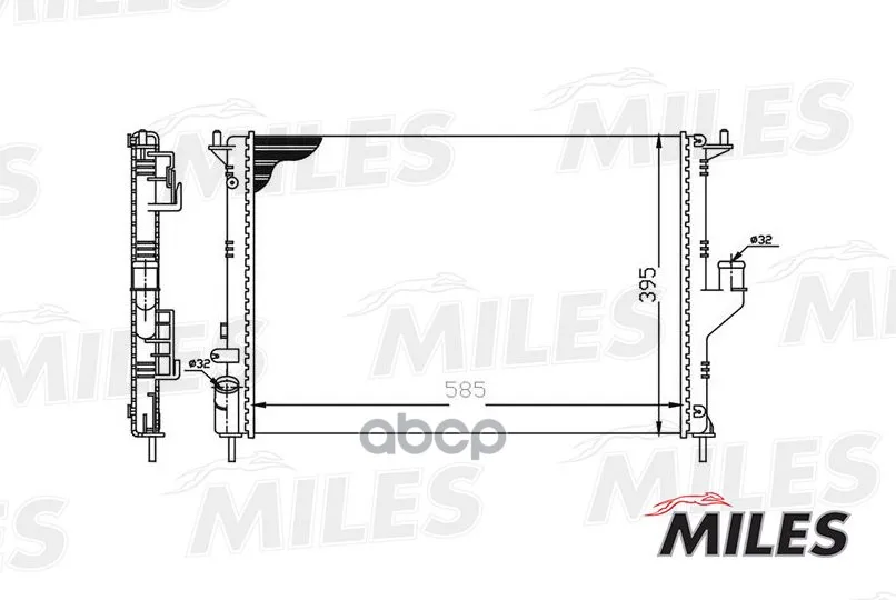 Радиатор Renault Duster/Logan/Sandero/ Lada Largus 1.2-1.6/1.5d A/C 09- Miles Acrm003 Miles арт. ACRM003