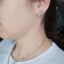 JoiasHome corazón aretes en forma para las mujeres joyería de plata 925 de moda mujer Color oro rosa pendientes de boda regalo