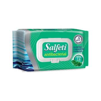 

Antibacterial wet cleansing wipes, salfeti, 72 PCs, 2 Packaging