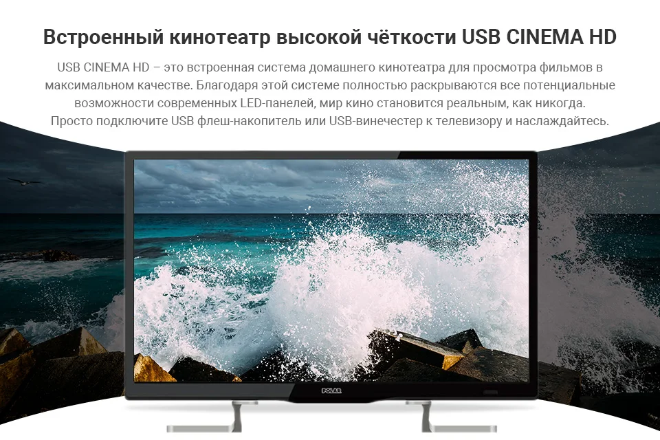 Телевизор 22" LED POLAR P22L33T2C FullHD