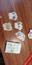 Plantas verdes de papel pequeño diario Mini japonés lindo caja pegatinas conjunto Scrapbooking lindo copos diario papelería