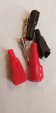 Insulation-Wire Connector Banana-Plug Multimeter-Test Right-Angle Solder-Type Male Red/black