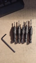 Drill-Bit-Set Countersink-Drill Pilot-Holes Woodworking A-Wrench Screw-Sizes with 5pcs
