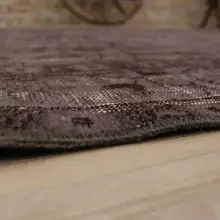 Ручной завязанный турецкий старинный ковер-бежевый цветочный коврик с рисунком