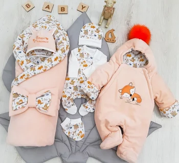 

Комплект на выписку 7-ми предметный "Лисичка" ЗИМА Комплекты на выписку и для прогулок 0-6 мес