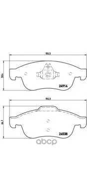 Колодки Тормозные Renault Duster 10-/Fluence 10-/Megane Iii 08- Передние Brembo P68050 Brembo арт. P68050