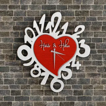 

Personalized Heart Design Wooden Wall Clock-10