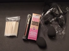 Aplicador de maquillaje negro, esponja supersuave, licuadora de polvo, base suave, contorno, difuminado
