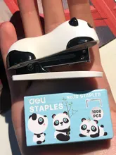 Mini grapadora de dibujos animados DELI, máquina grapadora con 1000 Uds. N. ° 10 grapas para oficina, suministros de encuadernación escolar, lindas grapadoras manuales