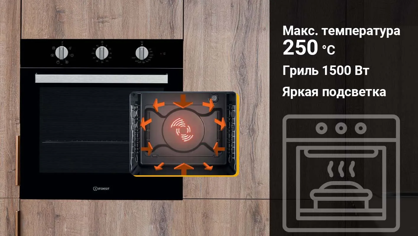Built in electric oven grill for home and kitchen Major appliance Indesit  IFW 6530 BL|Bulit-in Ovens| - AliExpress