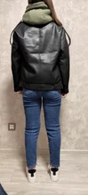 Jacket Coat Fitaylor Faux-Leather Loose Outwear Casual PU Sashes Black Tops Bf-Style