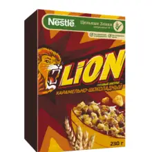 LION Готовый завтрак карамельно-шоколадный, обогащенный витаминами и минеральными веществами, 230 г