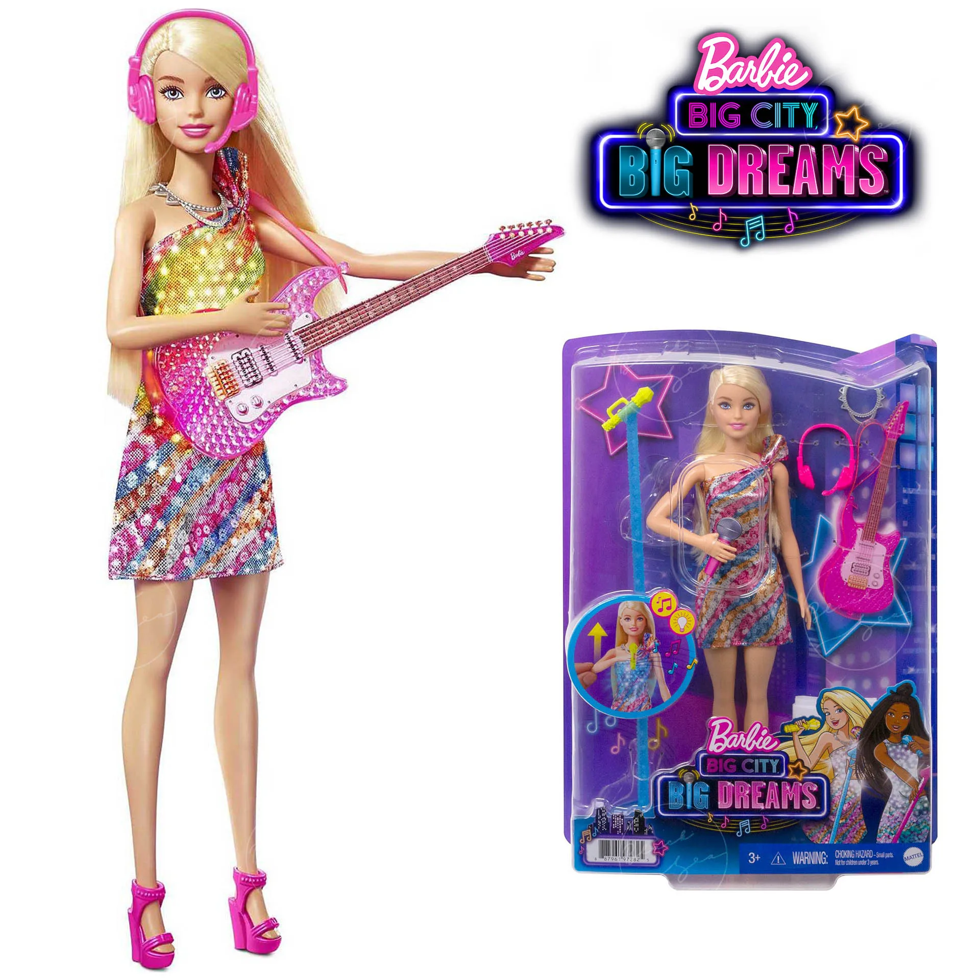 Barbie Big City Big Dreams Doll & Playset, Blonde Malibu Doll with Dressing  Room & Accessories 