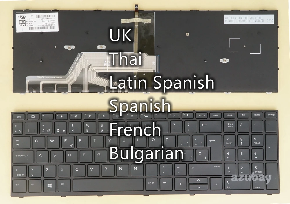 Английская тайская ЛАТИНСКАЯ Испанская французская Болгарская клавиатура для HP