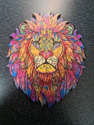 Wooden 3D 109pcs Lion King Jigsaw Puzzle. 3D Jigsaw Puzzle. Unique Animal Shape Puzzle Pieces. Wooden Jigsaw Lovers Animal Puzzle for Adults Kids Family Games Collection. Best Meaningful Unique Gift for Christmas for Friends Roommates Adults and Kids photo review