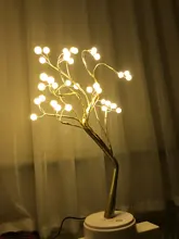 Night-Light Table-Lamp Battery-Operated Bedside Copper-Wire Tree Bedroom Home-Decoration