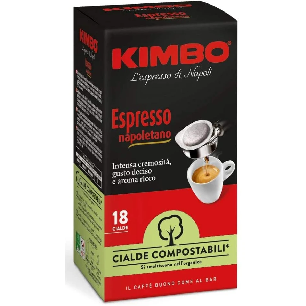 Kimbo coffee Pods compostable ESE - Espresso Neapolitan (8x18 pods) afbeelding