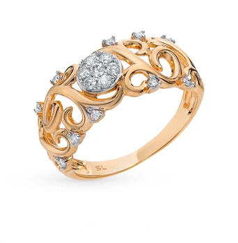 

Gold ring with diamonds sunlight sample 585