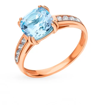 

Gold ring with Topaz and cubic zirconia sunlight sample 585