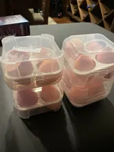 4 Uds maquillaje licuadora Puff cosmético de maquillaje esponja con caja de almacenamiento de la Fundación esponja para polvo herramientas de belleza de las mujeres Accesorios