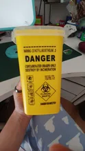 Suministros de tatuaje, contenedor de almacenamiento de Descartes, afilador desechable, caja de basura de puntas de jeringa, accesorios para tatuaje, cubo amarillo, bote de basura