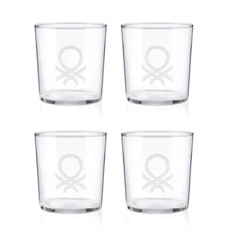 

SET 4PCS WATER GLASSES 0,345L GLASS TRANSPARENT LOGO CASA BENETTON