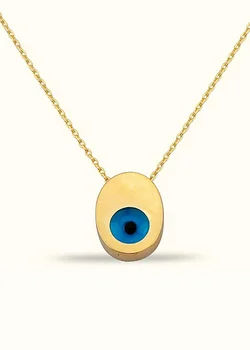 

Evil eye multi-Stone Gold Necklace 02-350-K1289