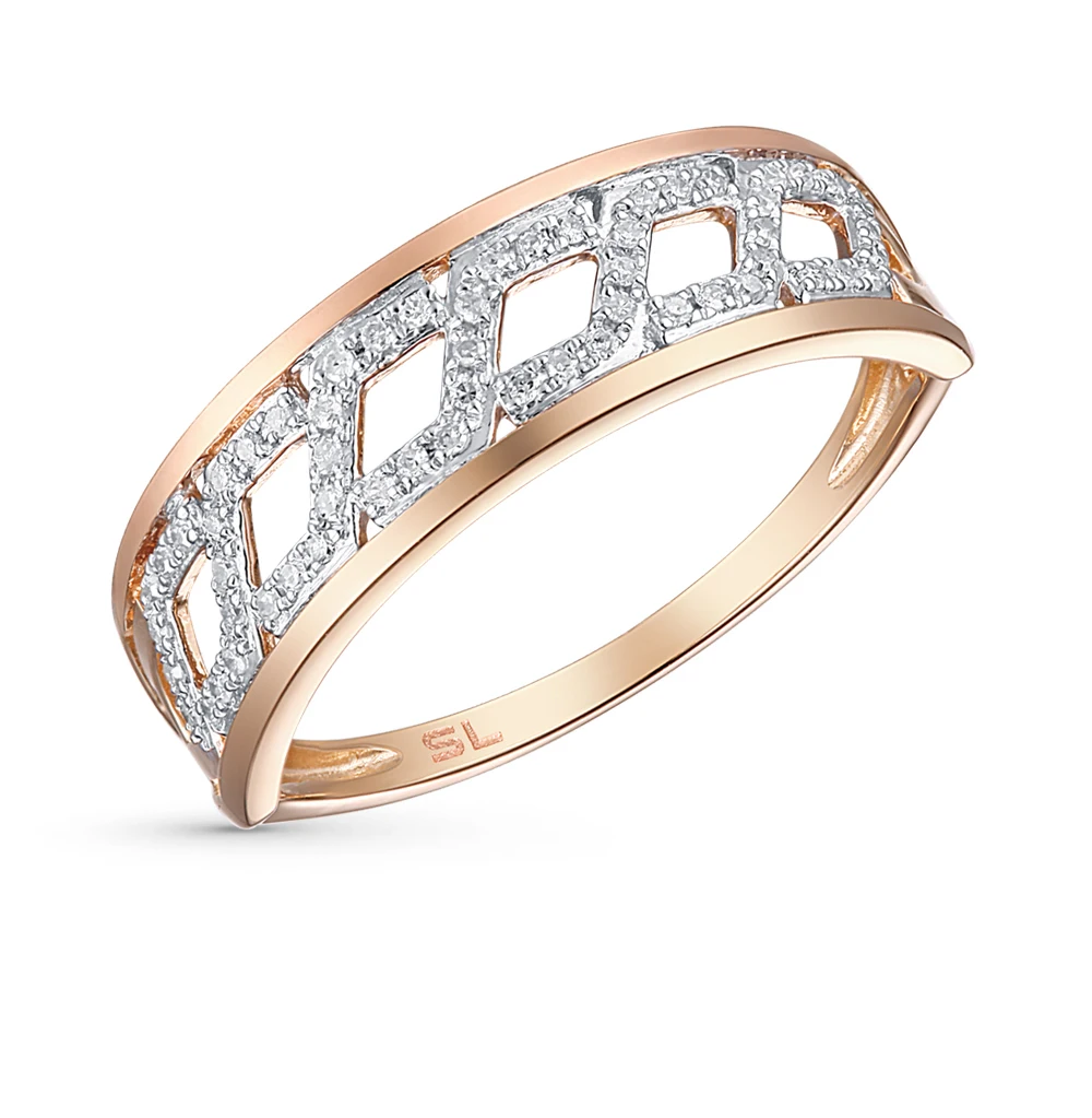 Золотое кольцо с бриллиантами SUNLIGHT проба 585