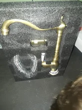 Bathroom Faucet Antique-Brass White Tap Porcelain-Handle Cold-Mixer Rotatable Single-Hole