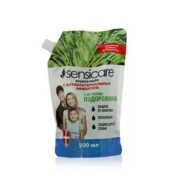 

Sensicare liquid soap with antibacterial effect "plantain" Doy Pak 500 ml
