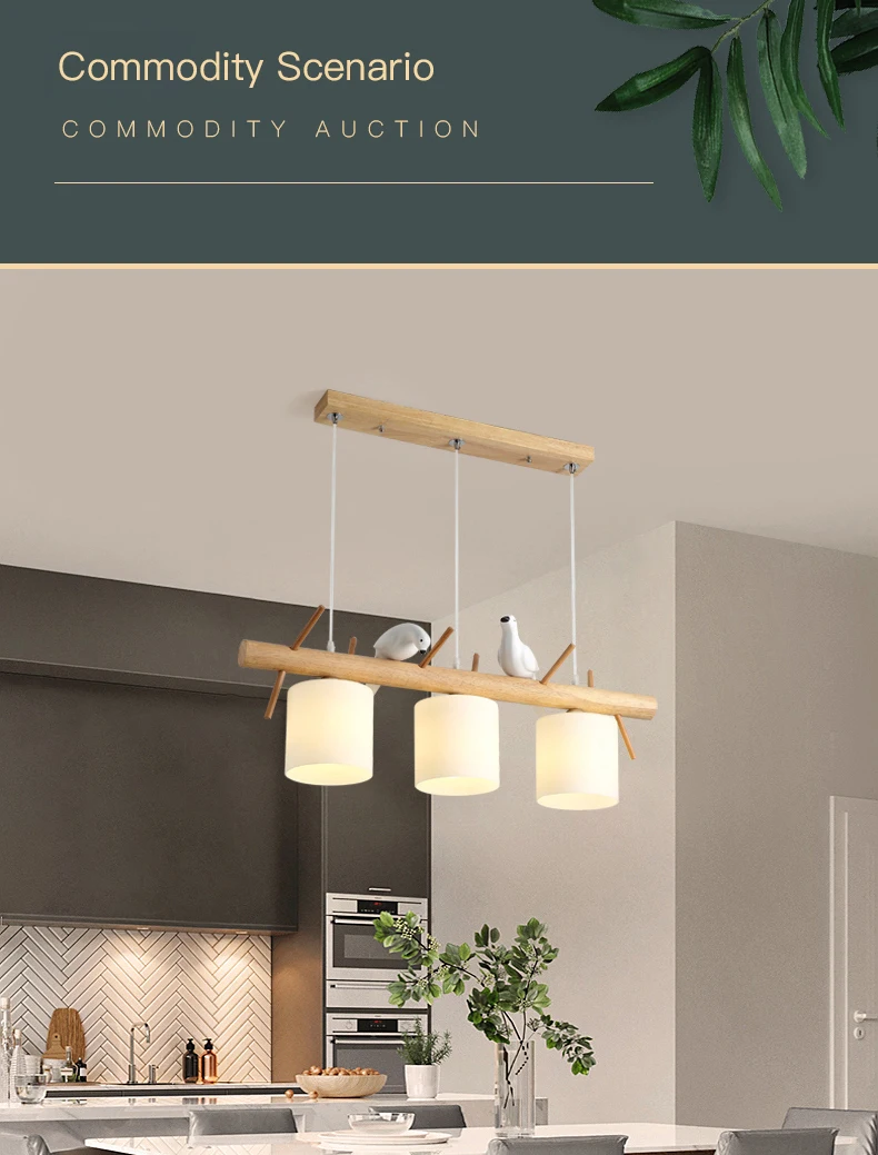 lowes chandeliers Nordic Wooden Pendant Lamp For Dining Table Kitchen Island Creative Bird Led Chandelier Modern Bar Cafe Trees Hanging Lighting crystal ceiling lights