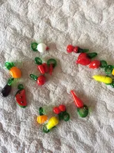 15 Uds de cristal de Murano Apple cereza encantos de cristal de Murano de frutas dije con vegetales de accesorios de joyería DIY hecho a mano material