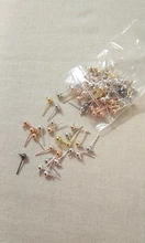 50 unids/lote 3/4/5mm 6 colores Pin finding studs arete pines básicos tapones conector para DIY joyería accesorios suministros