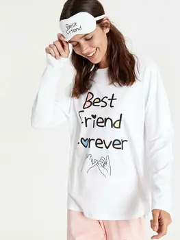 

Lettering Printed Cotton Pajamas set and Sleep Goggles