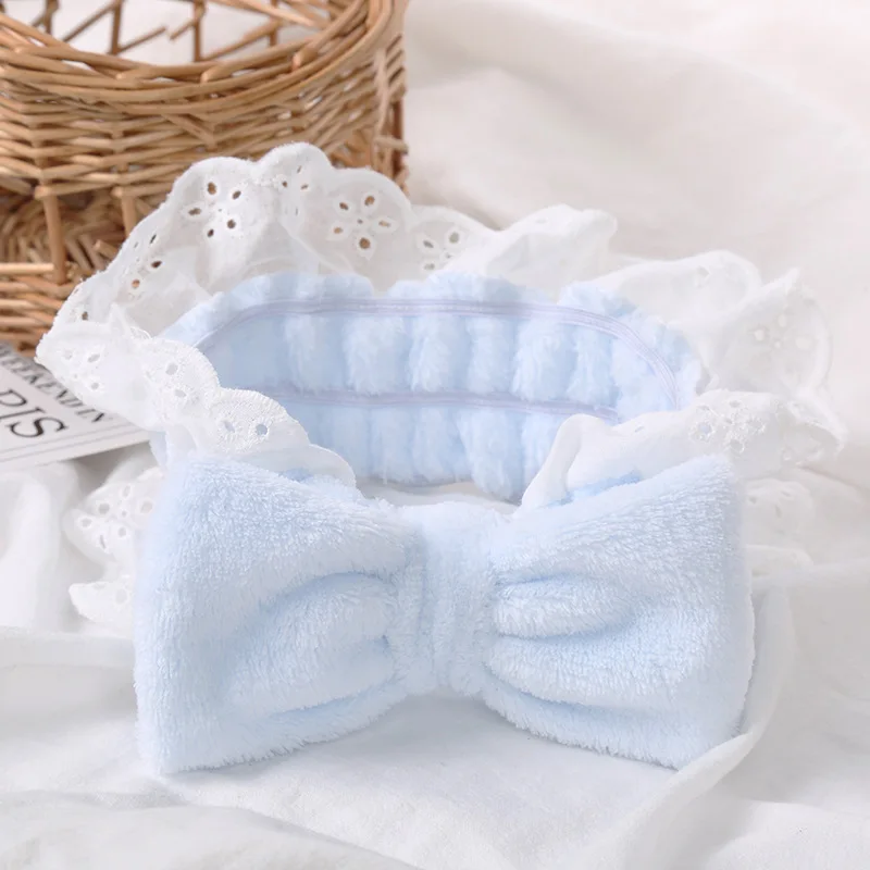 28 Light Blue Levao модный фланелевый мягкий бантик ободок с кроличьими ушами для женщин девочек тюрбан повязки для волос Макияж мыть лицо повязка для волос аксессуары для волос - Цвет: 28 Light Blue